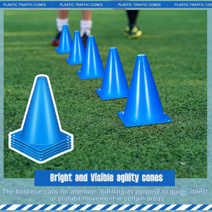 Syhood 30 Pack 7 Inch Plastic Traffic Cones Sports Training Agility Marker Mini Cones for Soccer, Skating, Football, Basketball, Indoor and Outdoor Games Sports Practice Equipment