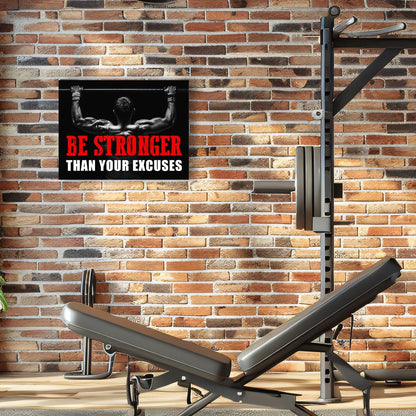 Inspirational Gym Wall Decor,Fitness Quotes Wall Art,Be Stronger Than Your Excuses Canvas Wall Decor for Home Gym