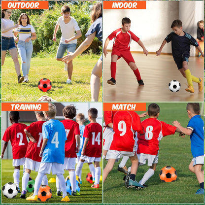 12 Pack Operation Christmas Bulk Items Soccer Ball with Pump Needles, Official Size 3/4/5 Soccer Ball Deflated Gift for Christian Charity Donation Training Practice