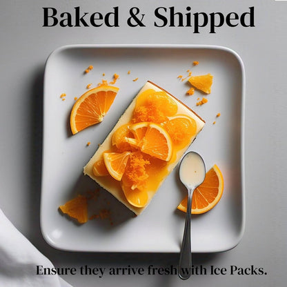 Andy Anand's Baked Gourmet Sugar Free Orange Cheesecake 9" (2 lbs) | No Preservatives Cheesecake & Diabetic-Friendly, You Won't Believe It's Sugar Free! | Freshly Made with California Cream Cheese