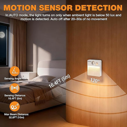 EverBrite Rechargeable Square Motion Sensor LED Night Light, Motion Activated LED Night Light with 3 Lighting Modes, Touch Control, 3 Color Temperatures & Dimmable, for Hallway, Bedroom, 6 Pack