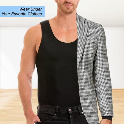 Insta Slim -Made in USA- Compression Tank-Top Shapewear for Men. Tummy Control Slimming Body-Shaper for Belly & Back Support