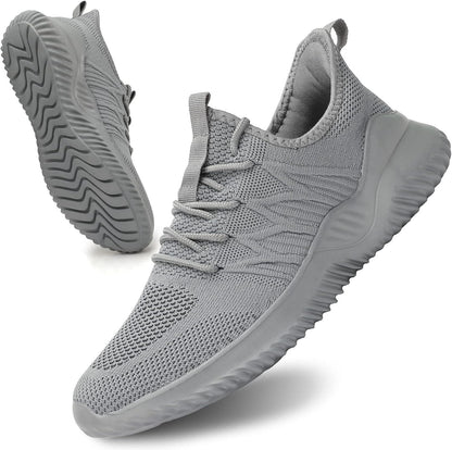 Mens Slip On Running Shoes Athletic Walking Trainers Lightweight Breathable Mesh Tennis Sneakers