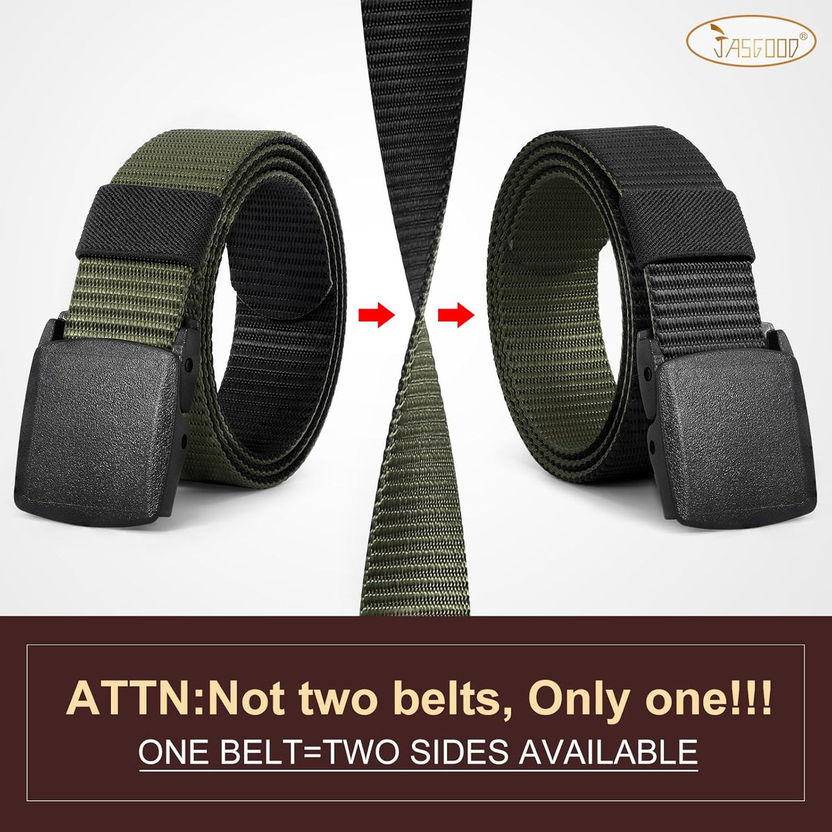 JASGOOD Nylon Canvas Breathable Military Tactical Men Waist Belt With Plastic Buckle