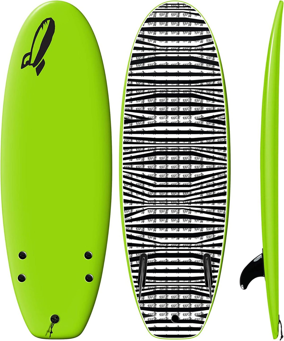 Rock-It 4'10" CHUB Soft Top Surfboard - Kids & Mini, Easy to Paddle & Maneuverable for Beginners