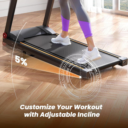 Treadmills for Home, 4-in-1 Foldable Treadmill with Incline, 300 LBS Capacity Running Treadmills for Home Small Spaces with Handles, 3.0 HP Folding Treadmill with Smart APP