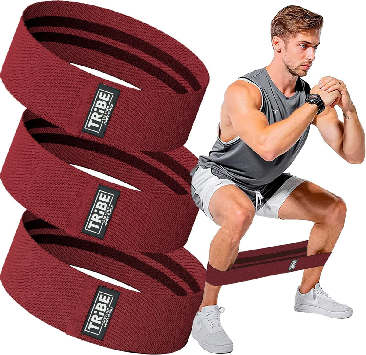 Fabric Resistance Bands for Legs - Workout Bands Resistance Bands for Men and Women - Booty Bands for Working Out - Exercise Bands Resistance Bands Set - Elastic Bands for Exercise
