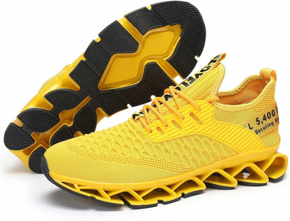 Vooncosir Men's Fashion Sneakers Breathable Mesh Running Shoes Blade Non Slip Soft Sole Casual Athletic Walking Shoes