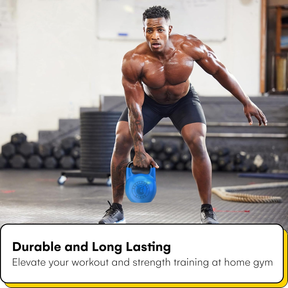 Kettlebell Kings Competition Kettlebells Weight (33mm handle) 4-32 KG | Hand weights Workout Gym Equipment & Strength training sets for Women & Men | Weights set for Home Gym