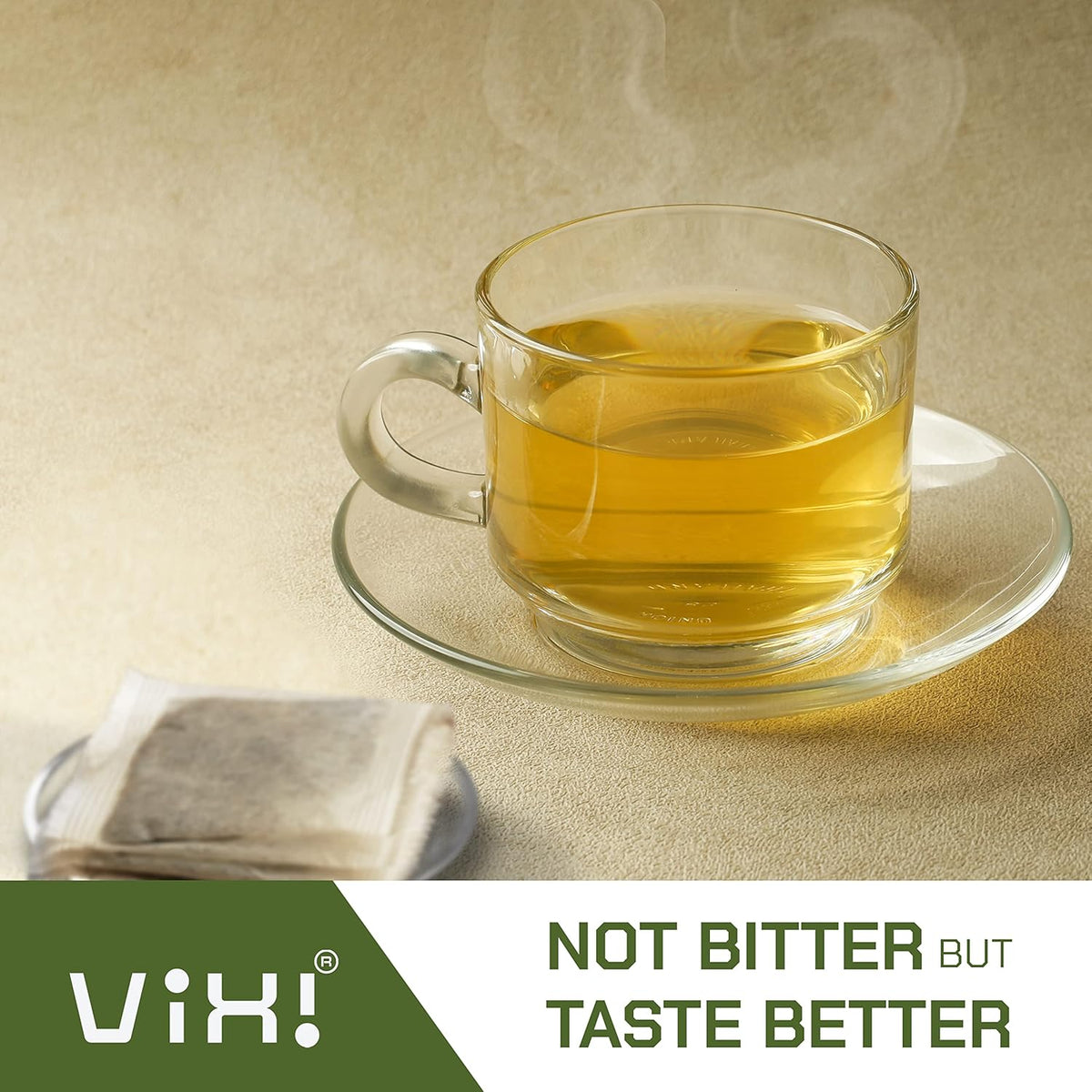 VIXI Green Tea Bags, 150 Counts, Vietnam's Mountain Tea, Caffeinated, Tagless, Balanced Taste, 100% Natural from Ancient Tea Tree, Perfect for Hot and Cold Brew