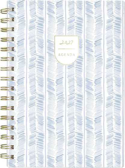 Mead Cambridge 2027 Planner, Weekly & Monthly, 5.5" x 8.5", Leah Bisch, Herringbone (LB55-200-27)