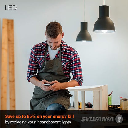 LEDVANCE Sylvania LED A19 Light Bulb, 60W Equivalent, Efficient 8.5, 10 Year, W, 5000K, 800 Lumens, Frosted, Daylight (74766) (Pack of 1, 24 Count Total)