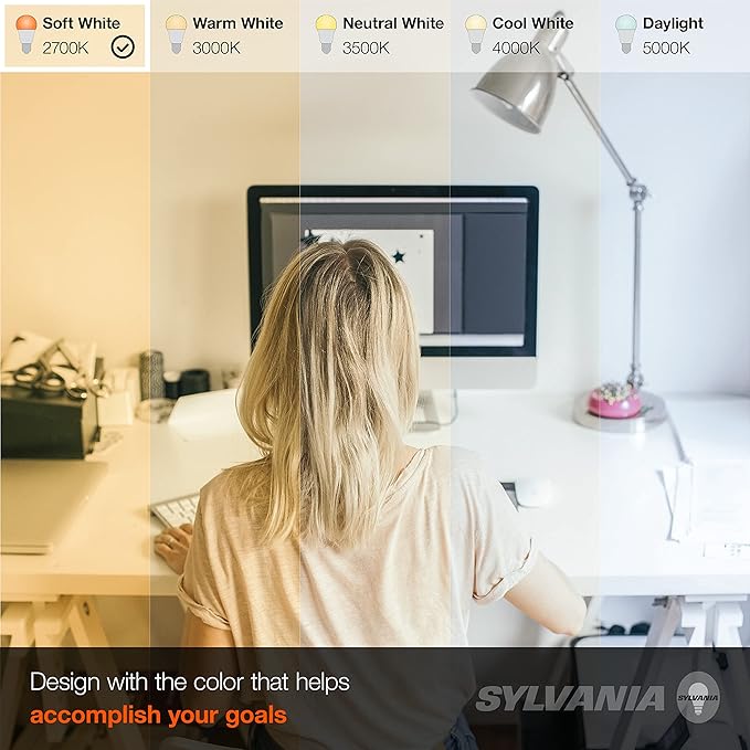 Sylvania LED Light Bulb, 100W Equivalent A19, Efficient 14W, Medium Base, Frosted Finish, 1500 Lumen, Soft White - 24 Pack (41299)
