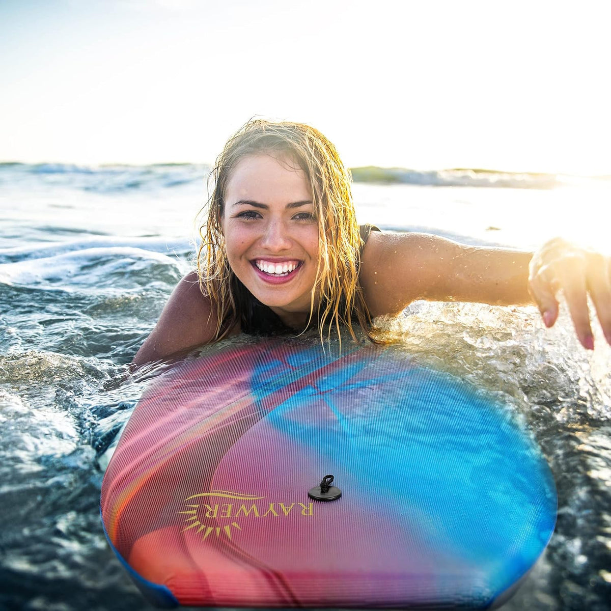 Body Board Lightweight with EPS Core, HDPE Slick Bottom, Leash & Adjustable Wrist Rope, Great Surfing for Kids and Adults