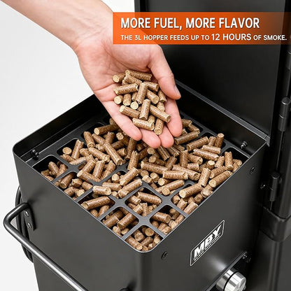 Electric Smoker with Cover & Meat Probe, Vertical 4-Rack Pellet BBQ Smoker Grill, 616 sq in Cooking Space, Digital LED Control for Outdoor Smoking Ribs, Brisket, Chicken & Sausage