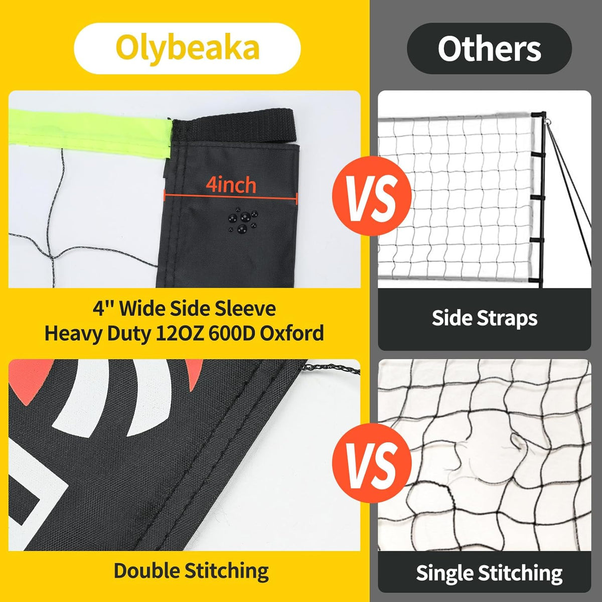 Portable Outdoor Volleyball Net Set for Backyard Beach with Adjustable Poles, Soft PU Volleyball & Pump, Carry Bag and Durable Anti-Sagging Net