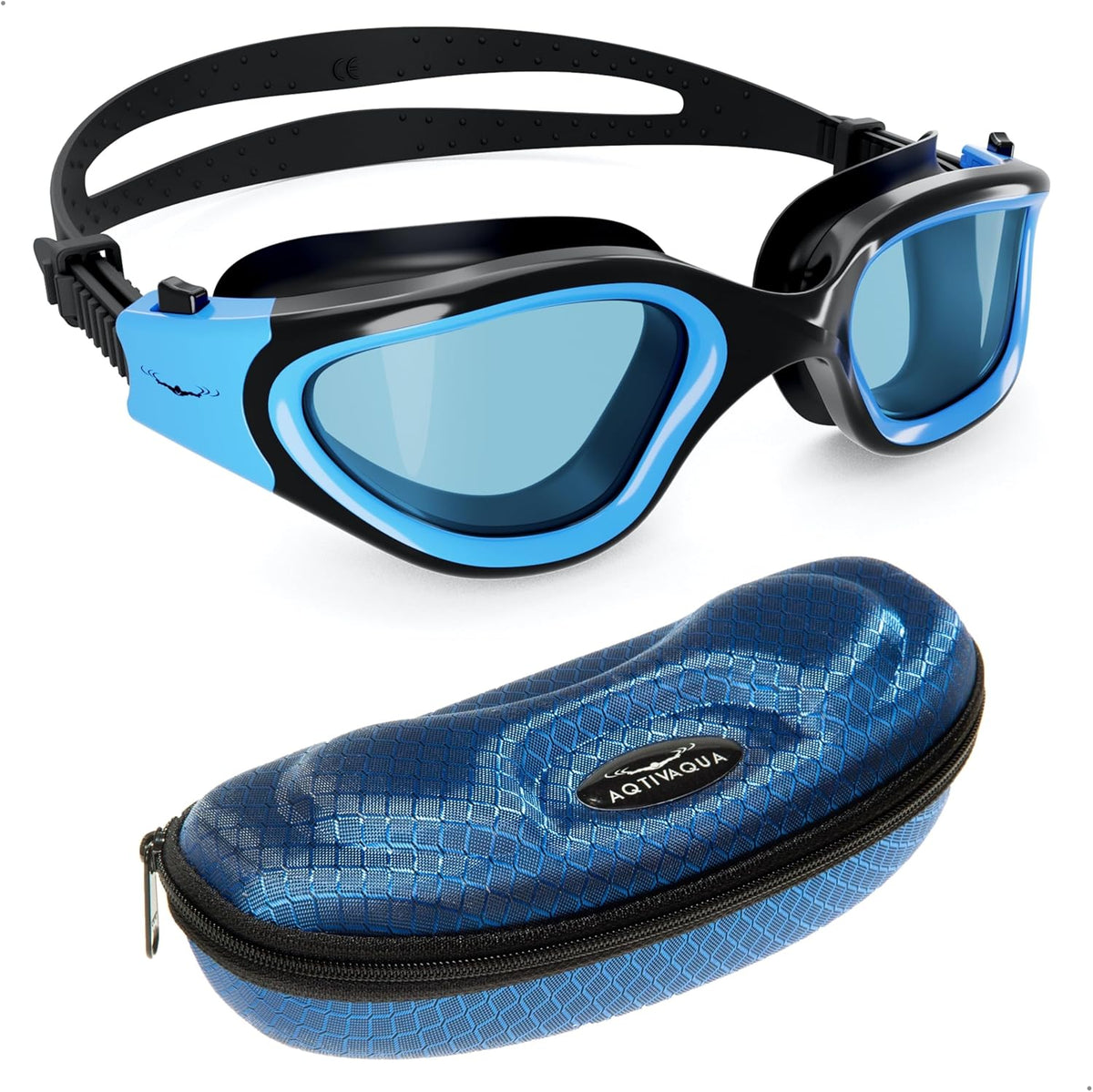 AqtivAqua Swimming Goggles, DX Wide View Swim Goggles for Adult Men Women, Anti Fog No Leaking