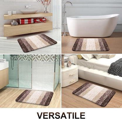 OLANLY Bathroom Runner Rugs Mat 47x24, Extra Soft Absorbent Microfiber Bath Rugs, Rubber Backing, Quick Dry, Washable Long Bath Mats for Bathroom Floor, Tub and Shower, Home Decor Accessories, Brown