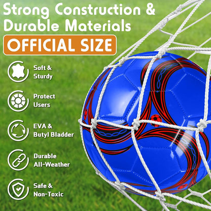 12 Pcs Soccer Balls for Teen Adult Bulk Deflated Soccer Ball with Pump Size 5 Indoor Outdoor Training Practice for School Sports Game Birthday Gifts Party Back to School