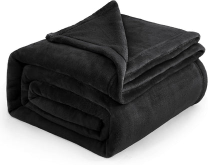 Bedsure Fleece Blanket California King Size Black - Lightweight Plush Fuzzy Cozy Soft Bed Blankets, 102x96 inches