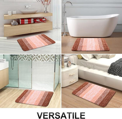 OLANLY Bathroom Runner Rugs Mat 47x17, Extra Soft Absorbent Microfiber Bath Rugs, Rubber Backing, Quick Dry, Washable Long Bath Mats for Bathroom Floor, Tub and Shower, Home Decor Accessories, Orange