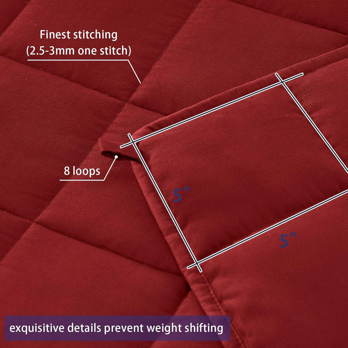 yescool Weighted Blanket for Adults (17 lbs, 48" x 72", Red) Cooling Heavy Blanket for Sleeping Perfect for 110-130 lbs, Twin Size Breathable Blanket with Premium Glass Bead, Machine Washable