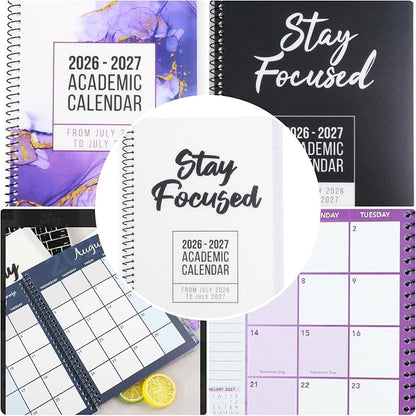 RE-FOCUS THE CREATIVE OFFICE, 2026-2027 Academic Calendar, Monthly and Weekly Views with Time Slots, To-Do List (White)