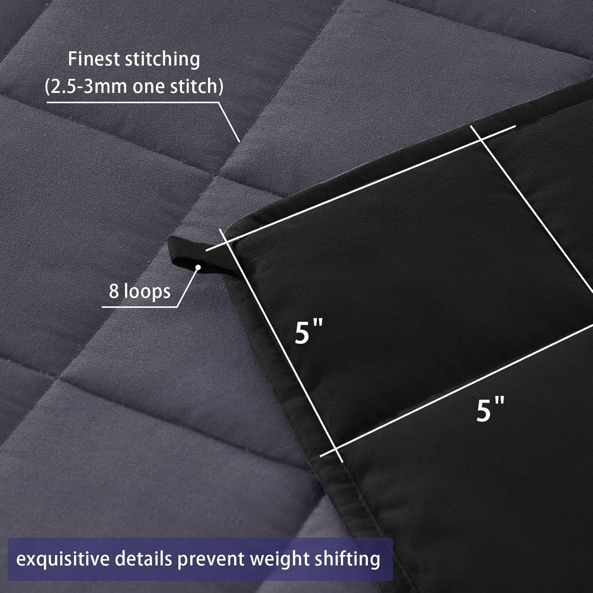 King Size Weighted Blanket for Adults (20 lbs, 80” x 87”, Grey& Black) Cooling Heavy Blanket for Sleeping Perfect for 190-210 lbs, Breathable Blanket for Adults & Couple All Season, Machine Washable