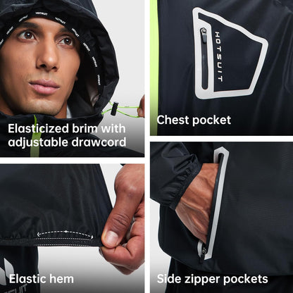HOTSUIT Sauna Suit Men Anti Rip Boxing Sweat Suits Exercise Workout Jacket