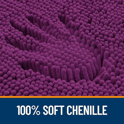 OLANLY Large Bathroom Rugs 40x24, Extra Soft Absorbent Chenille Bath Rugs, Rubber Backing Quick Dry, Machine Washable Bath Mats for Bathroom Floor, Tub and Shower, Home Decor Accessories, Purple