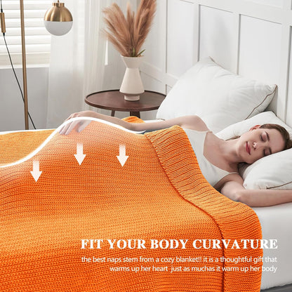 L'AGRATY Knitted Weighted Blanket - 48"x72" 12lbs Cooling Chunky Knit Heavy Blanket for Adults Braided Crochet Throw Thick Cable Yarn Knit Decorative No Beads Evenly Weighted Machine Washable