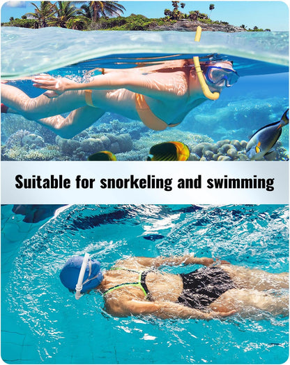 W WSTOO Adults Diving Snorkel Breathing Tube Silicone Flexible Foldable Snorkel Anti-Drop for Freediving Swim Training,Diving and Scuba Diving,Easy to Carry for Travel