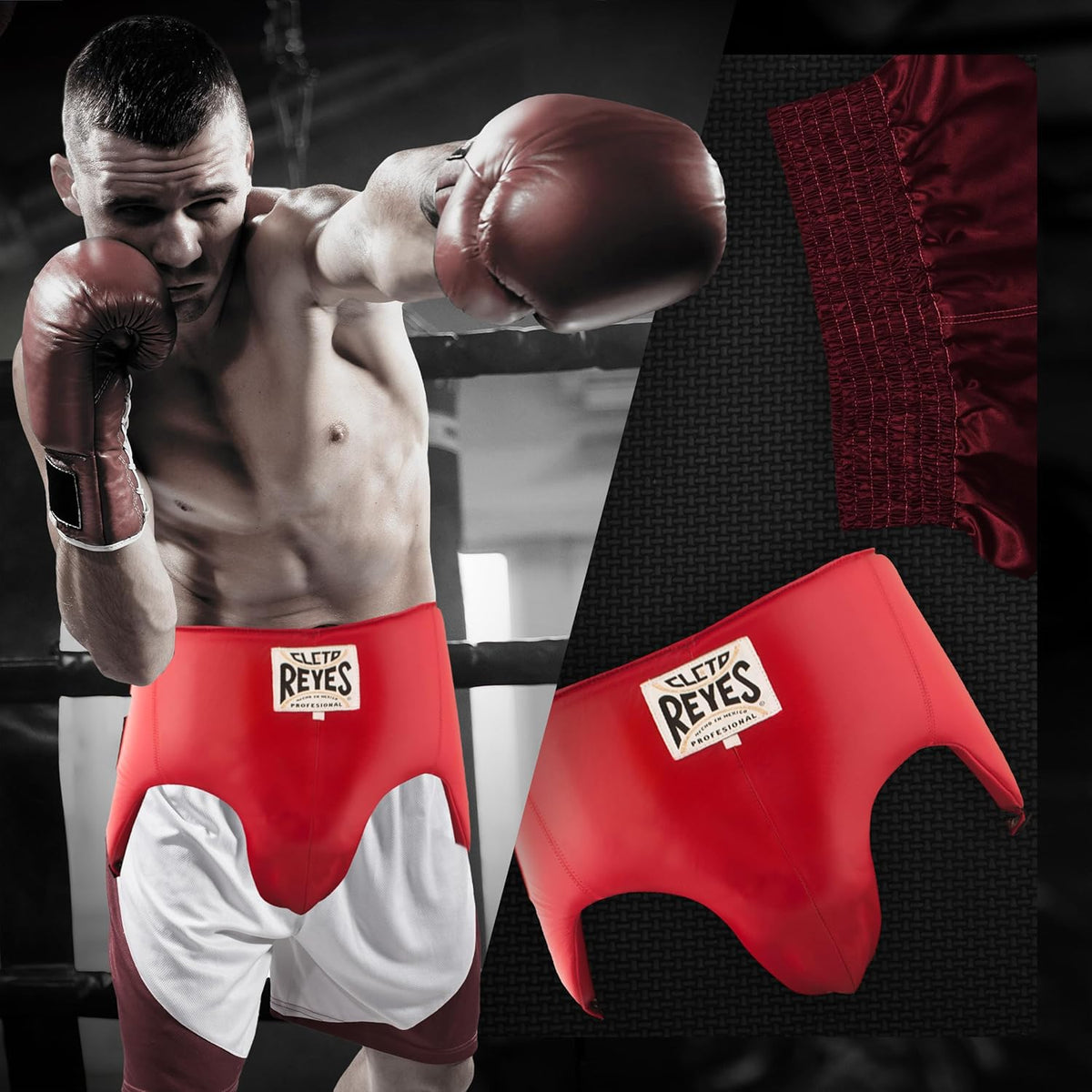 CLETO REYES Kidney and Foul Groin Protector, Boxing Training Equipment, Protective Gear for Men, Black
