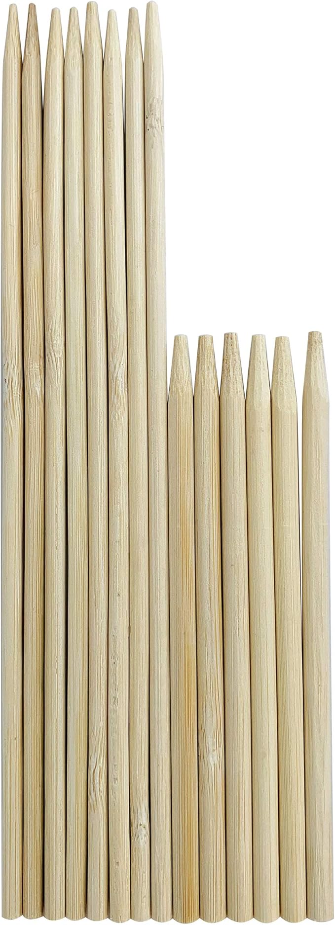 100 Count | KingSeal Natural Bamboo Wood Candy Apple Skewers, Sticks, 5.5 Inch x 6.5mm diameter, Blunt Point for Safety, Retail Pack - 2 Packs of 50 (100 Count)