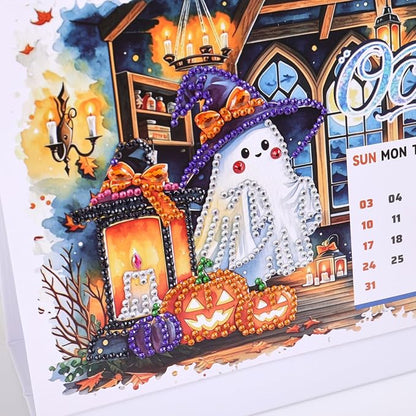 icceemee 2027 Calendar Desk Calendar DIY Diamond Painting Art with Animals theme Calendar, Monthly Flip Planner with To-Do List, Handmade Craft for Office & Home Decor Gift