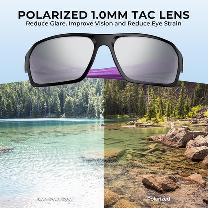 KastKing Chippewa Polarized Fishing Sunglasses, UV400 Protection Full Wrap Frame Sports Cycling Sunglasses, 1.0mm TAC Lenses