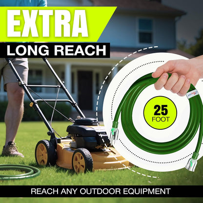 25ft Outdoor/Indoor Extension Cord 16/3 Gauge Heavy Duty 3 Prong SJTW, Waterproof, Flexible Cold-Resistant Long Power Cord,13A 125V 1625W, Green by LifeSupplyUSA