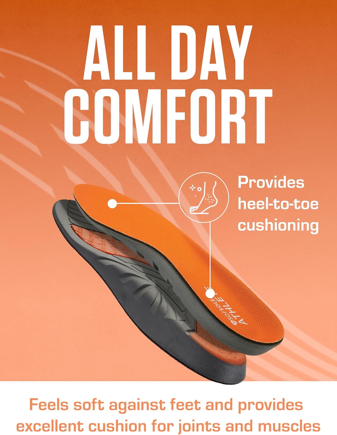 Sof Sole Insoles Men's ATHLETE Performance Full-Length Gel Shoe Insert