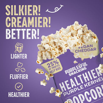 Purplesful Purple Corn Popcorn, Silkier, Creamier & Healthy Popcorn, Vegan-Friendly, Non-GMO, Flavorful Popped Corn Gourmet Snack, Variety, Big Bulk Pack - 4.8 Oz Per Pack (Pack of 3)