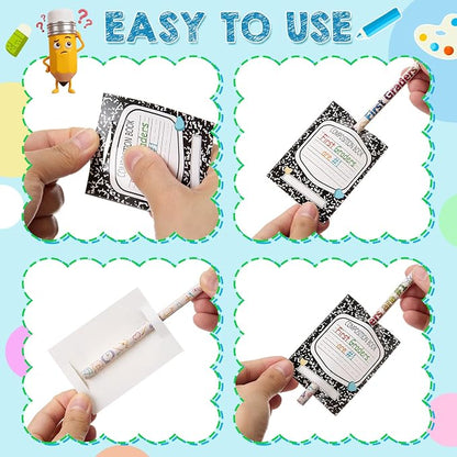 Tenceur 24 Set Back to School 1st Graders Pencils & Cards Gifts Bulk