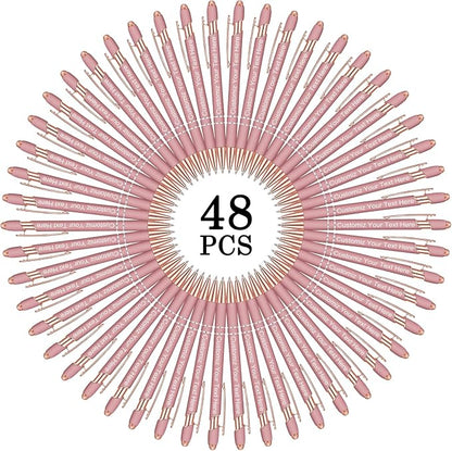 Qingxily Up to 300 Pcs Custom Pens Bulk, Personalized with Free Engraving, Customized Stylus Ballpoint Your Name, Text, Message for Business, Graduation, Anniversaries-Colorful 48 Packs, Rose gold