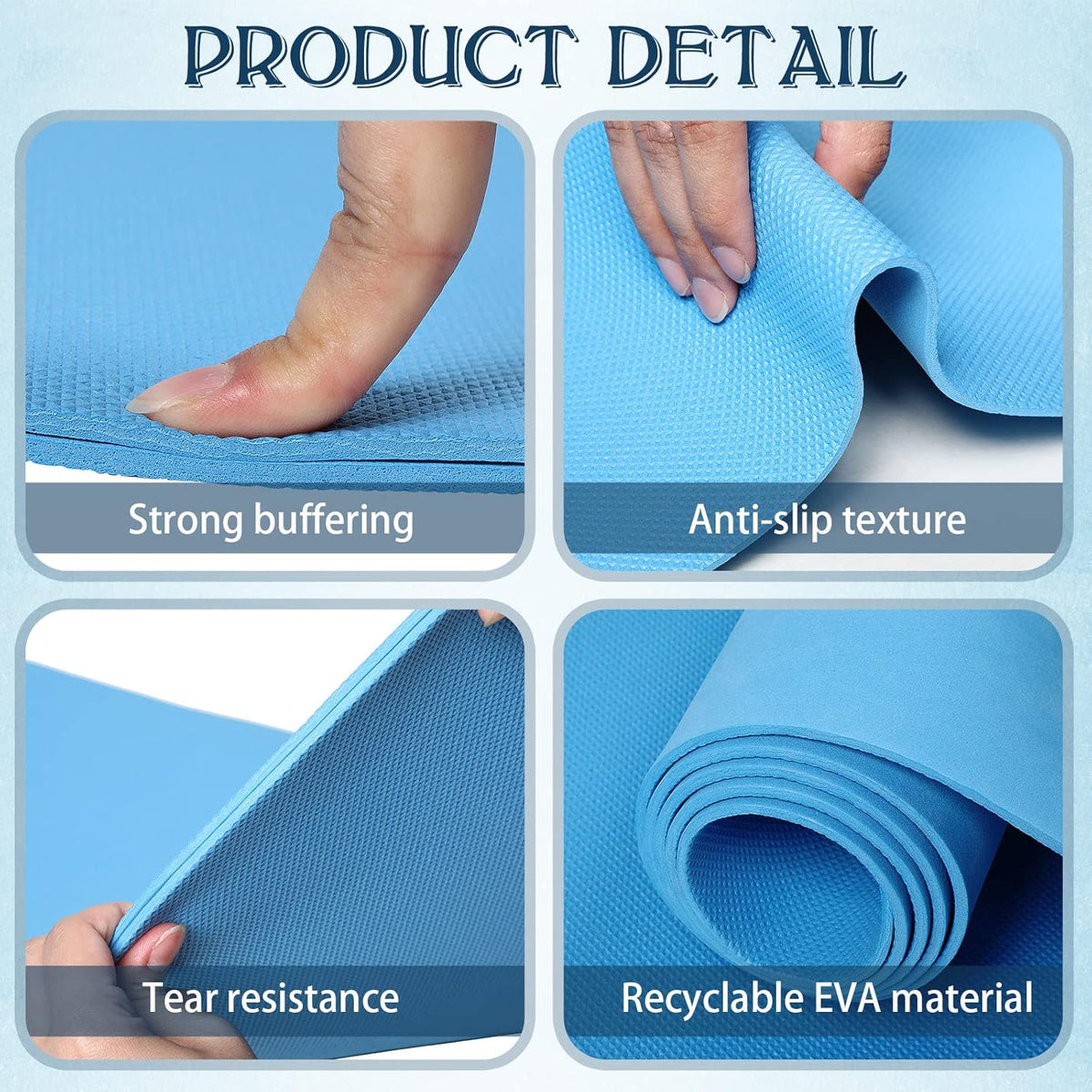 10 Pack Yoga Mats Bulk, 68'' x 24'' x 4mm Thick Yoga Mats for Kids and Adult Gym Mats Bundle Latex Free Exercise Mats with Non Slip Texture for Outdoor Yoga, Pilates or Workout