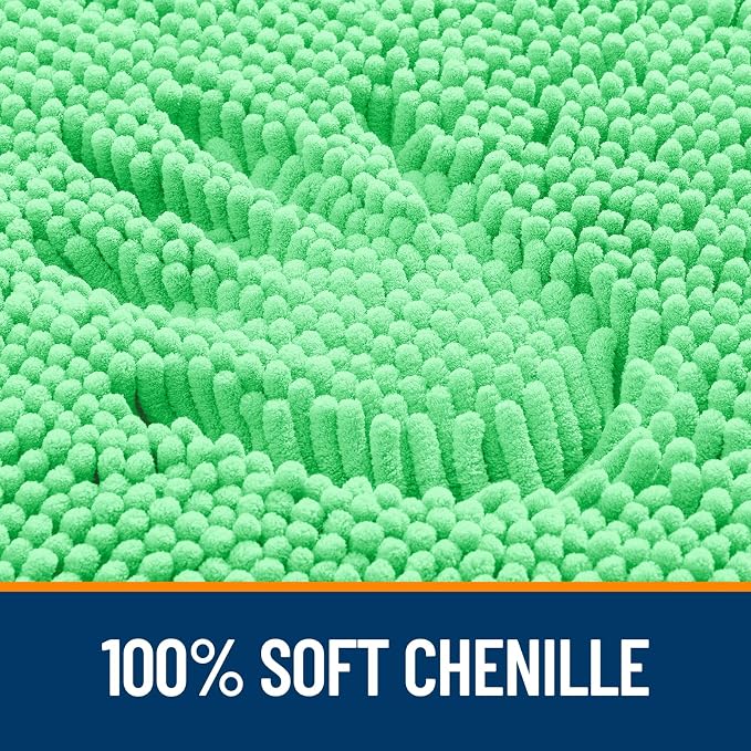 OLANLY Bathroom Runner Rugs 44x24, Soft Absorbent Chenille Bath Rugs, Rubber Backing Quick Dry, Machine Washable Long Bath Mats for Bathroom Floor, Tub and Shower, Home Decor Accessories, Mint Green