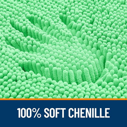 OLANLY Large Bathroom Rugs 70x46, Extra Soft Absorbent Chenille Bath Rugs, Rubber Backing Quick Dry, Machine Washable Bath Mats for Bathroom Floor, Tub and Shower, Home Decor Accessories, Mint Green