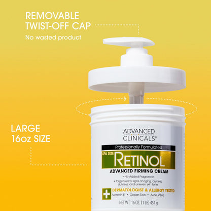 Advanced Clinicals Retinol Body Lotion + Retinol Serum 2PC Skincare Set For Women & Men Helps Diminish Appearance Of Crepey Skin | Face Serum & Body Cream Visibly Improves Look Of Wrinkles & Sagging