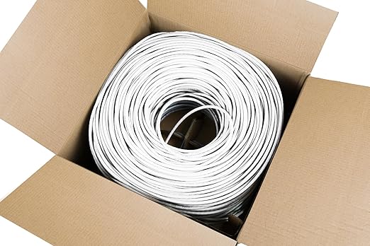 VIVO 250ft Bulk Cat6 Wire, CCA Ethernet Cable, 23 AWG, UTP Pull Box, LAN Network, White, CABLE-V015W