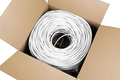 VIVO 500ft Bulk Cat6 Wire, CCA Ethernet Cable, 23 AWG, UTP Pull Box, LAN Network, White, CABLE-V006W