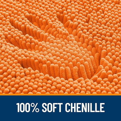 OLANLY Large Bathroom Rugs 47x32, Extra Soft Absorbent Chenille Bath Rugs, Rubber Backing Quick Dry, Machine Washable Bath Mats for Bathroom Floor, Tub and Shower, Home Decor Accessories, Orange