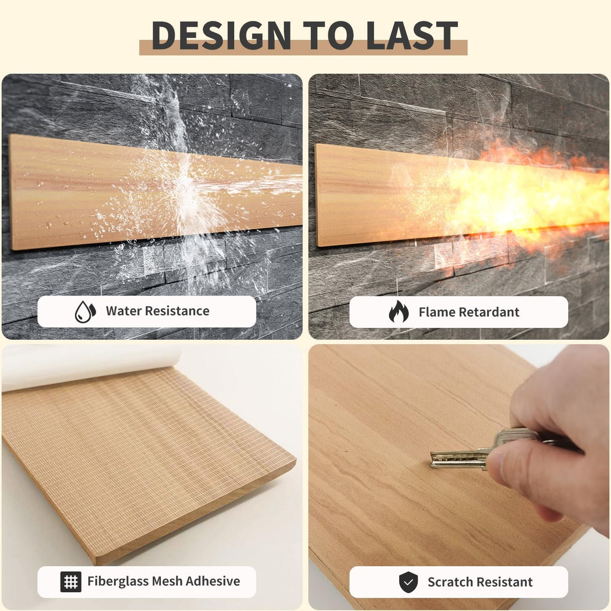 GWP01 Wood Grain Garage Wall Protector Car Door Protectors, Garage Accessories, Parking Stopper for Garage, Tool-Free, Designed in Germany (6.5mm Wood Grain)