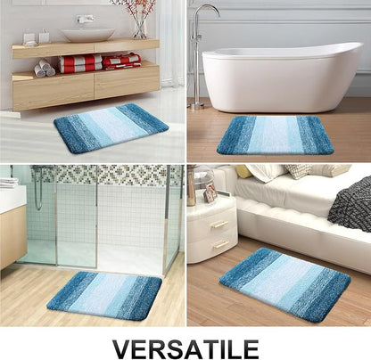 OLANLY Bathroom Runner Rugs Mat 59x24, Extra Soft Absorbent Microfiber Bath Rugs, Rubber Backing, Quick Dry, Washable Long Bath Mats for Bathroom, Tub and Shower, Home Decor Accessories, Peacock Blue
